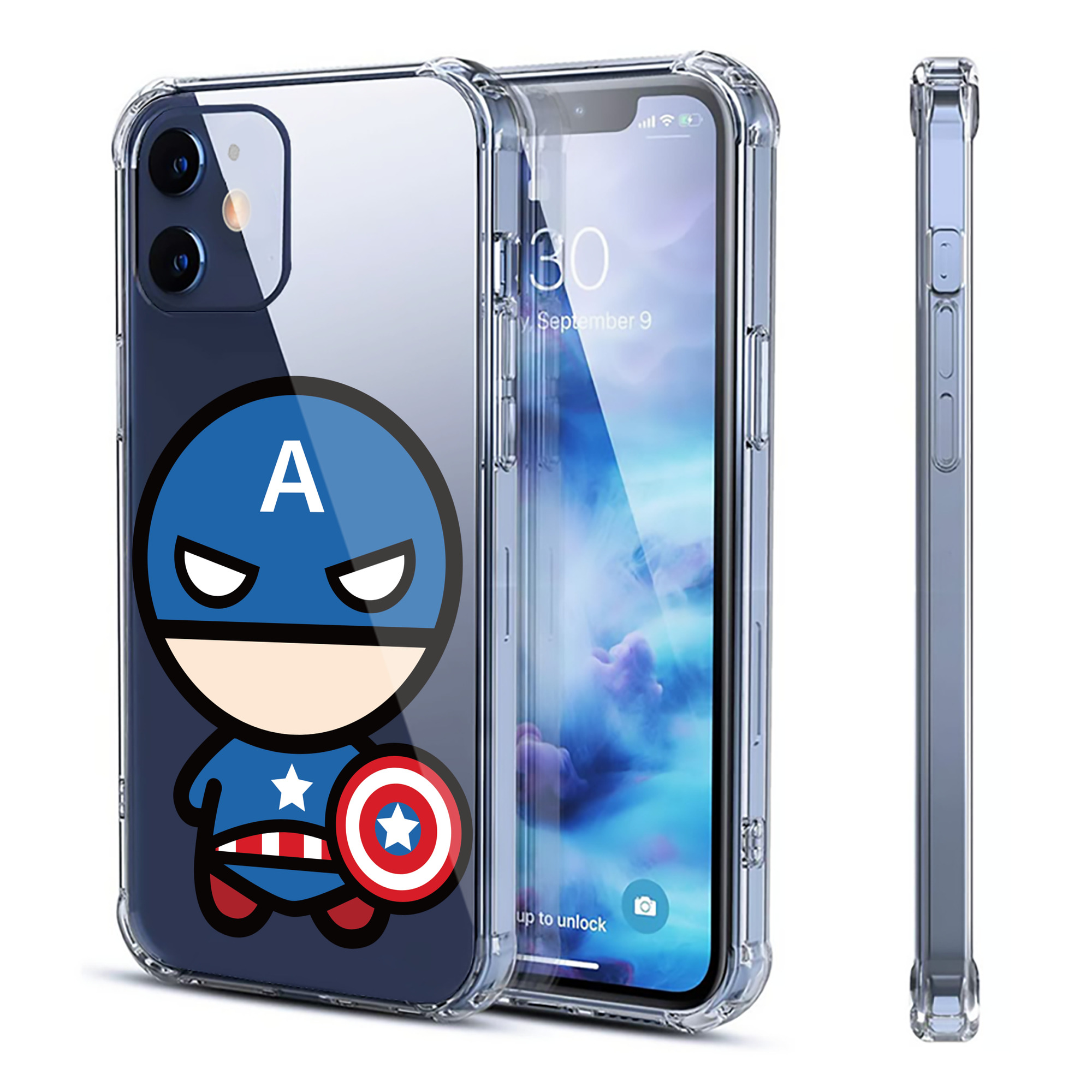 （画像用） アベンジャーズ The Avengers 【iPhone 12シリーズ対応】透明スマホケース（クリアソフトケース）